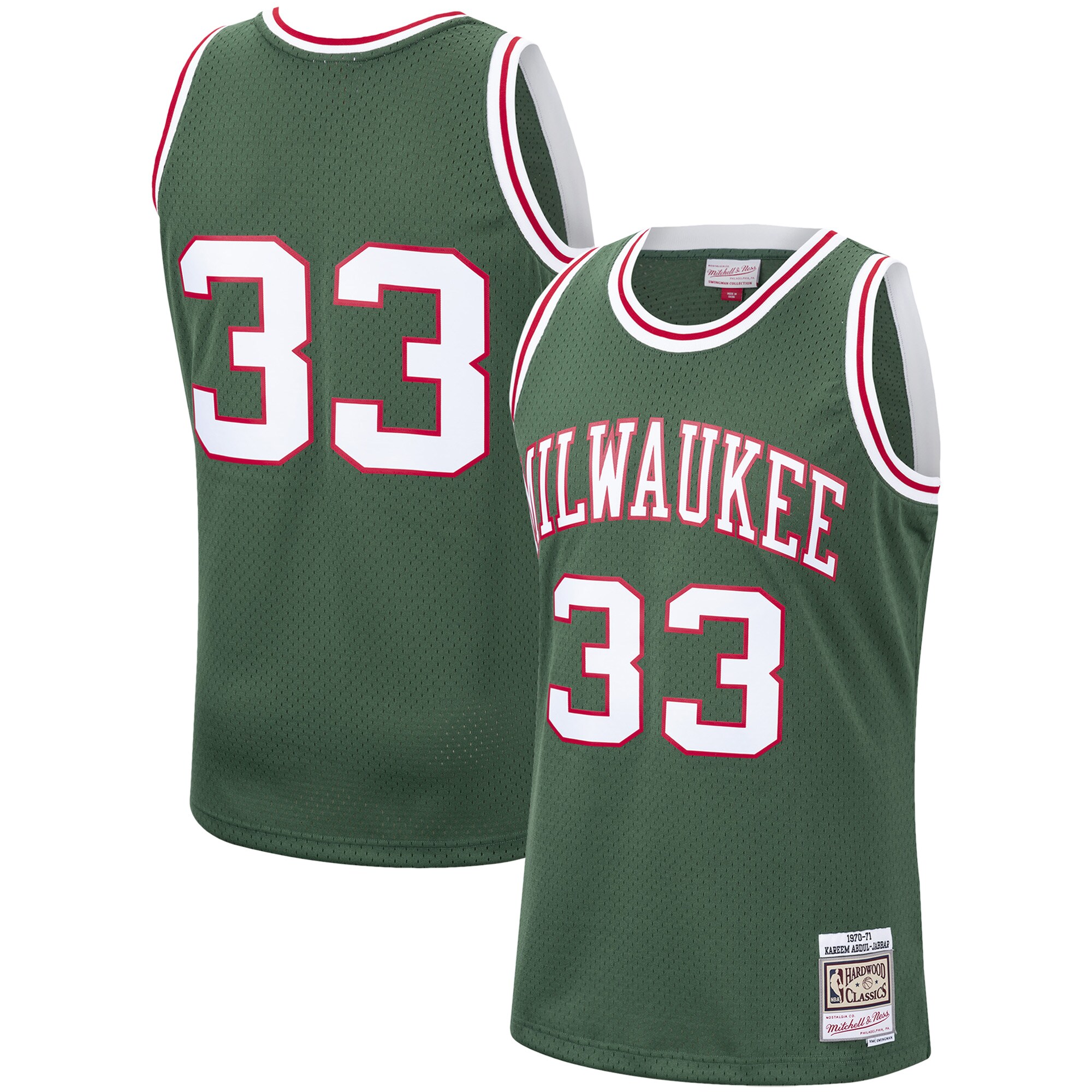 Mitchell & Ness Kareem Abdul-Jabbar Swingman Jersey - Premium 1970-71 Bucks Classic