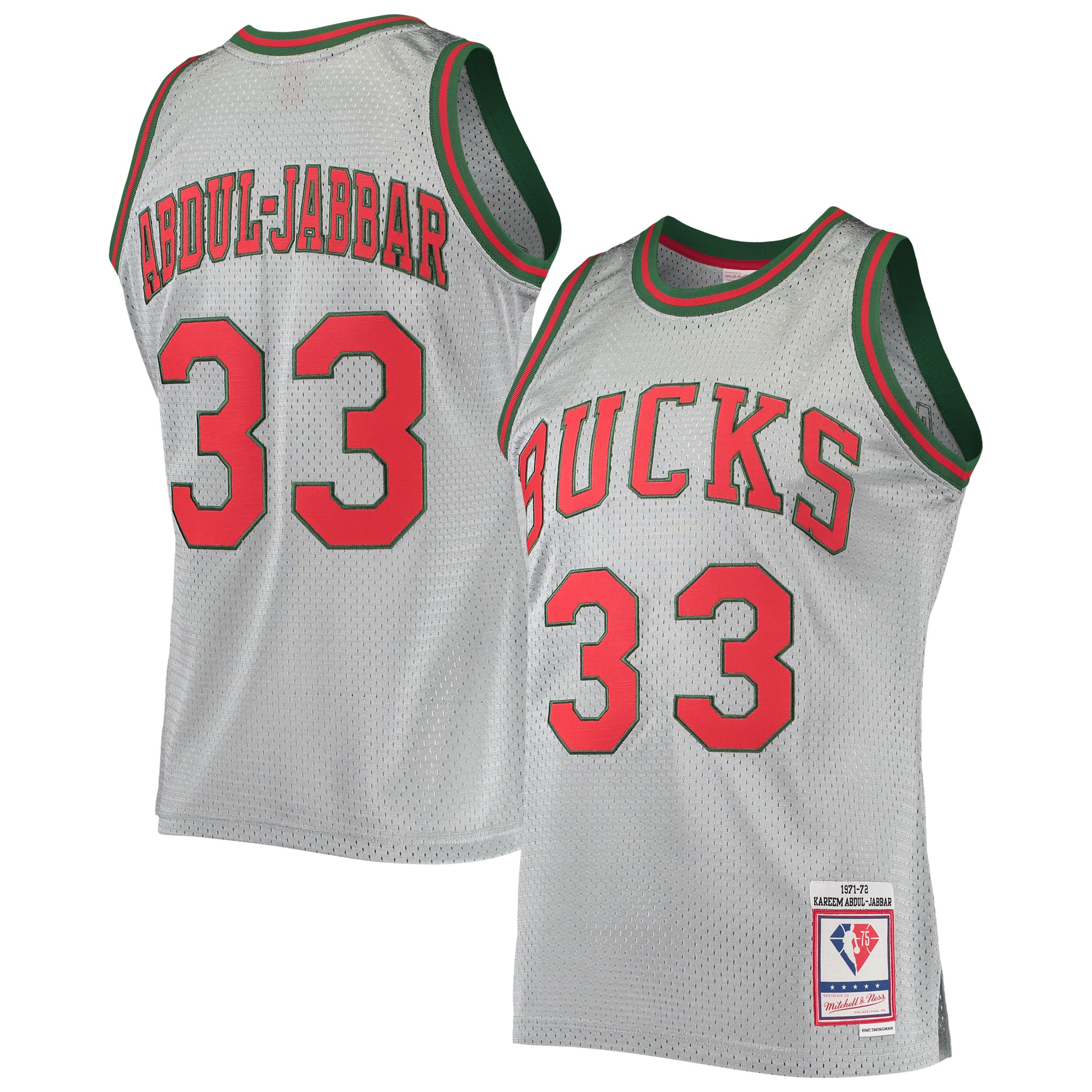 Kareem Abdul-Jabbar Bucks Silver Jersey - Ultimate 75th Anniversary Edition