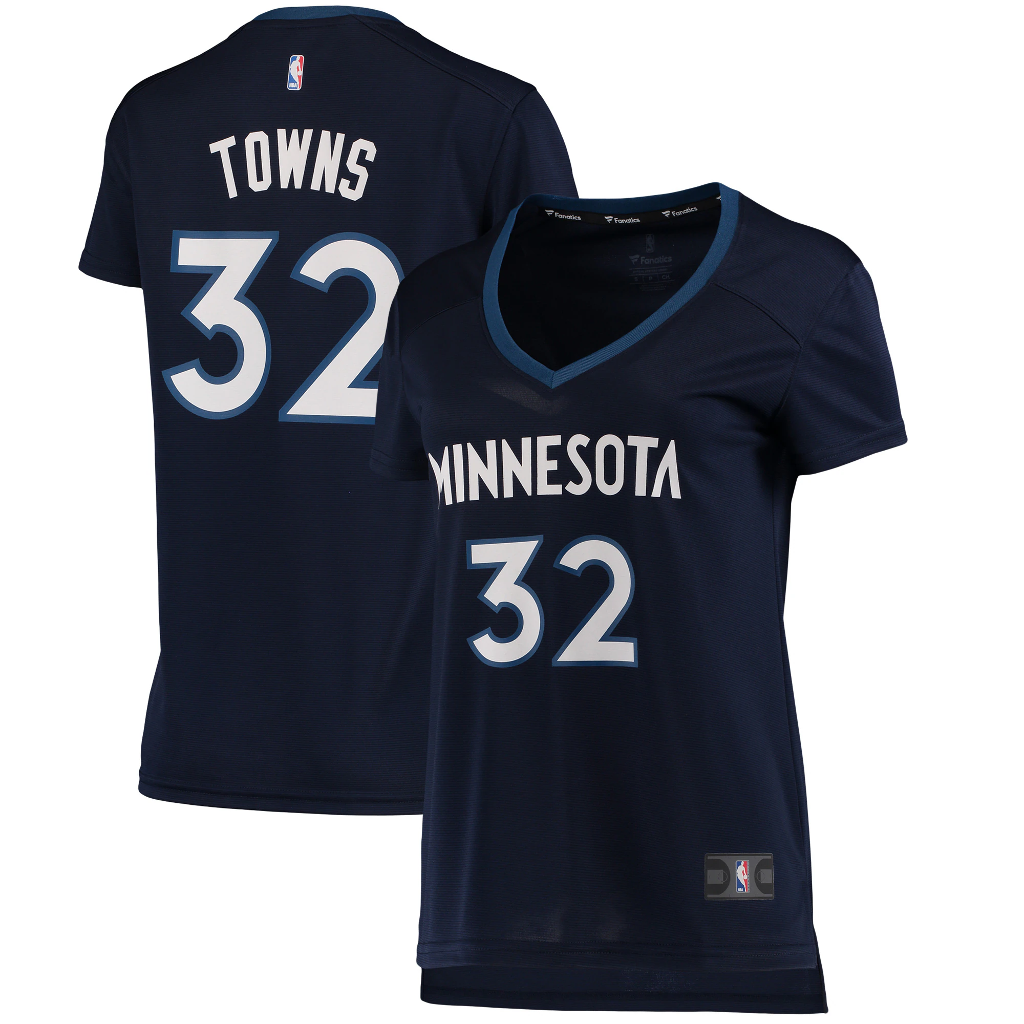 Karl-Anthony Towns Women's Jersey Navy - Stunning Fanatics Replica #32