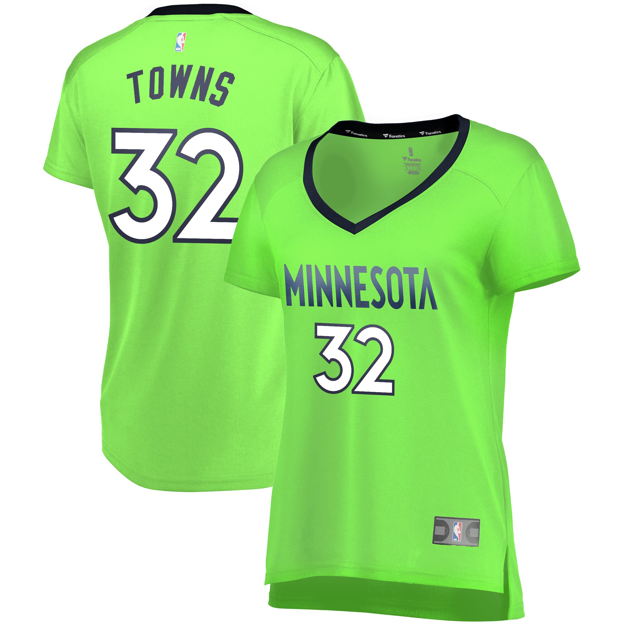 Fanatics Women's Towns Neon Green Jersey - Outstanding 2024 NBA Replica