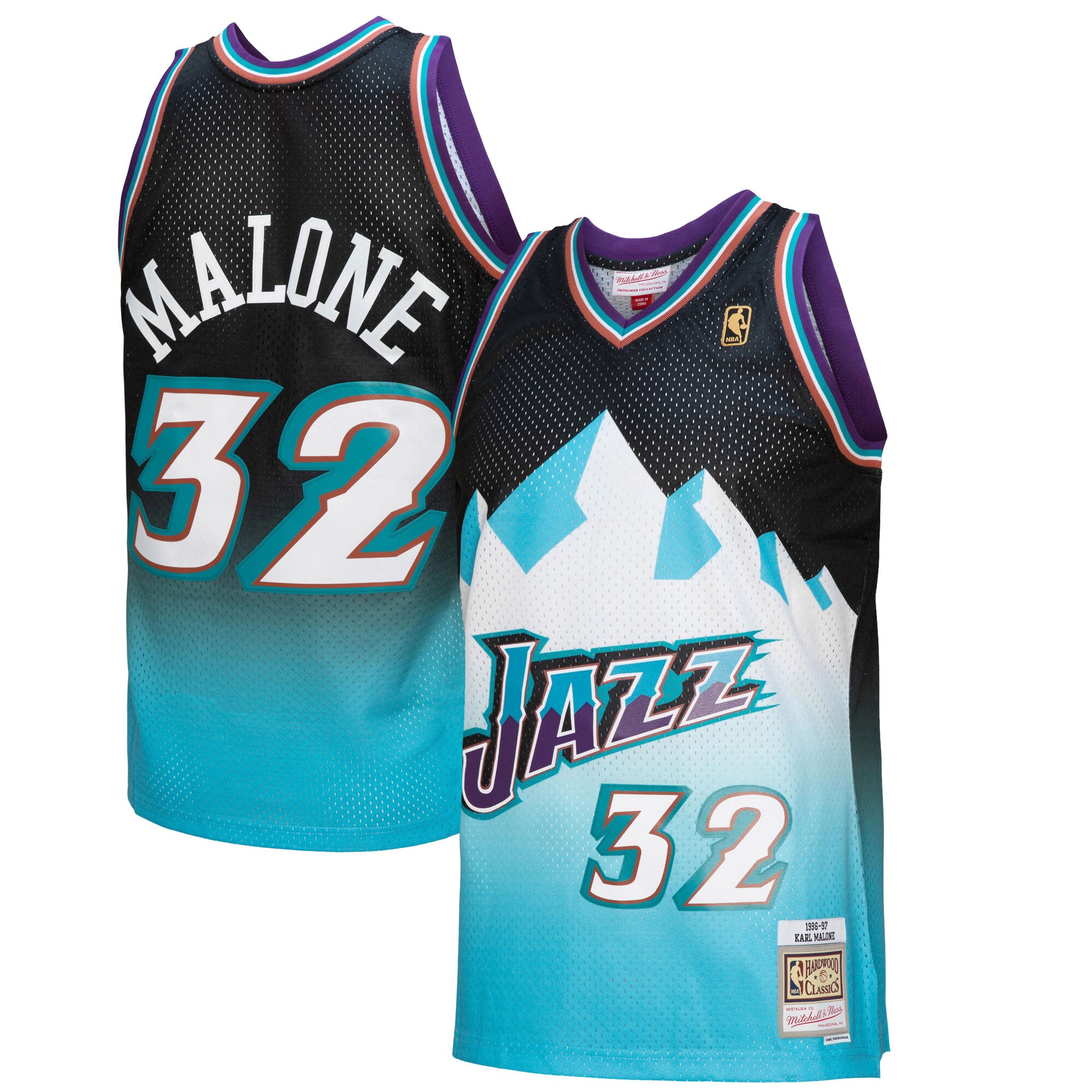 Outstanding Mitchell Ness Karl Malone Jazz Jersey 1996/97 #32