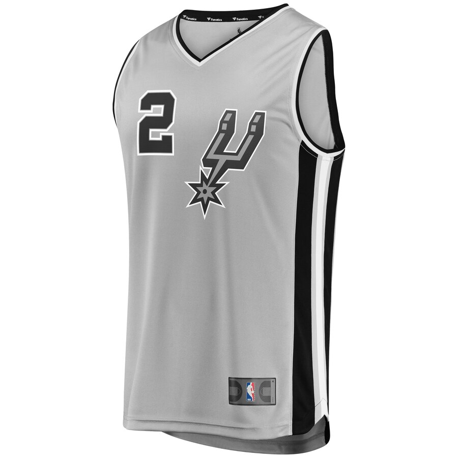 Fanatics Kawhi Leonard #2 Spurs Youth Jersey - Premium Silver