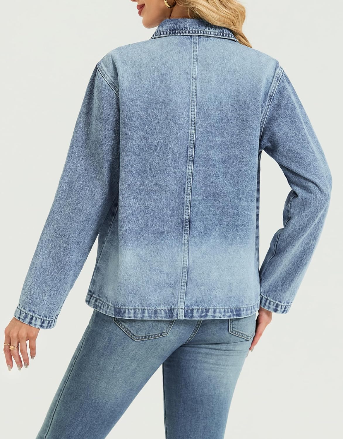 Kedera Jean Jackets for Women Fashion Oversized Button Down Denim Jacket Western Shacket Jacket with Pockets