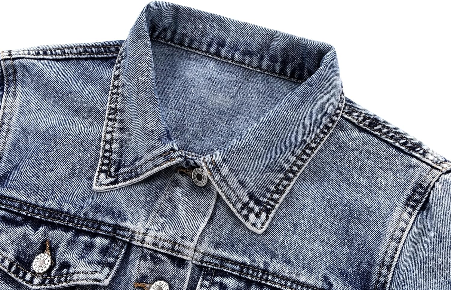 Kedera Womens Basic Button Down Vintage Black Long Sleeves Denim Jean Jacket Jacket for Women