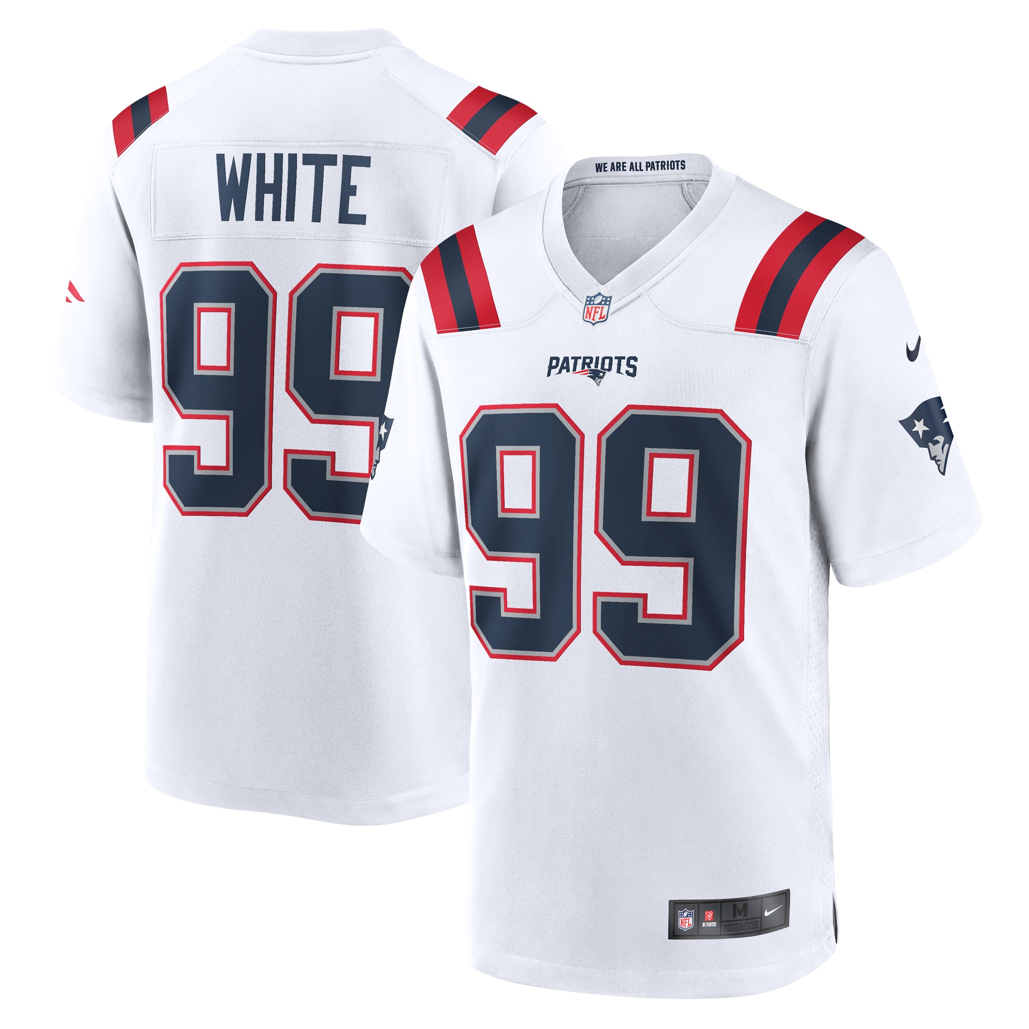 Keion White New England Patriots Nike Alternate Team Game Jersey - Red
