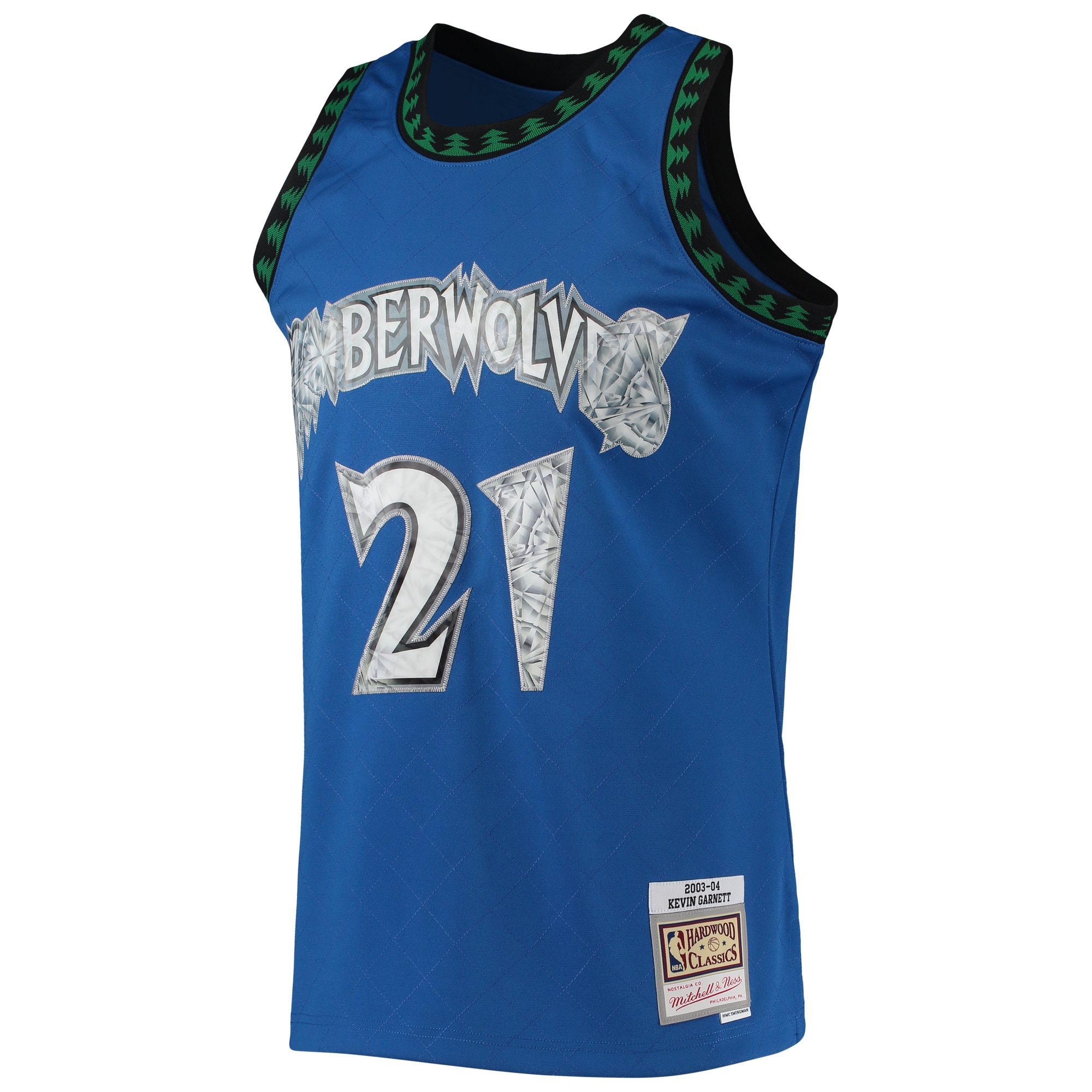 Kevin Garnett Minnesota Timberwolves Mitchell & Ness 2003/04 Hardwood Classics NBA 75th Anniversary Diamond Swingman Jersey - Blue