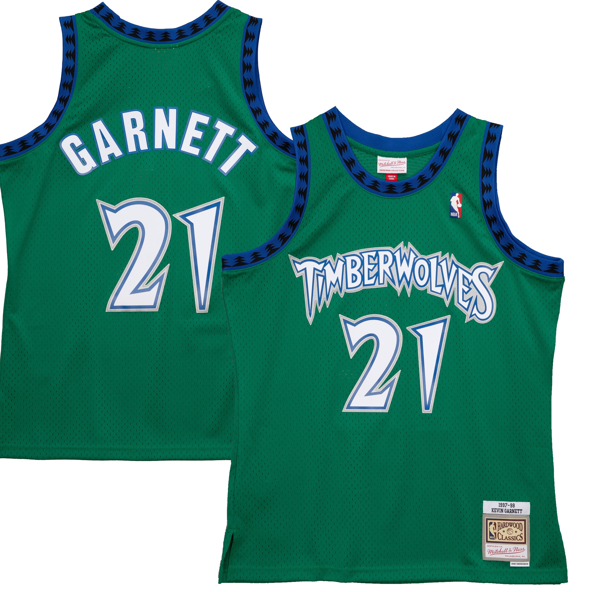 Kevin Garnett Minnesota Timberwolves Mitchell & Ness 1997-98 Hardwood Classics Reload 2.0 Swingman Jersey – Green