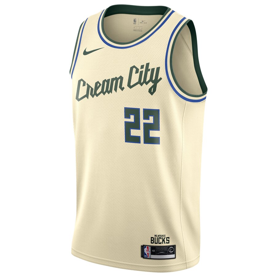 Khris Middleton Milwaukee Bucks Nike 2019/20 Finished Swingman Jersey Cream – City Edition