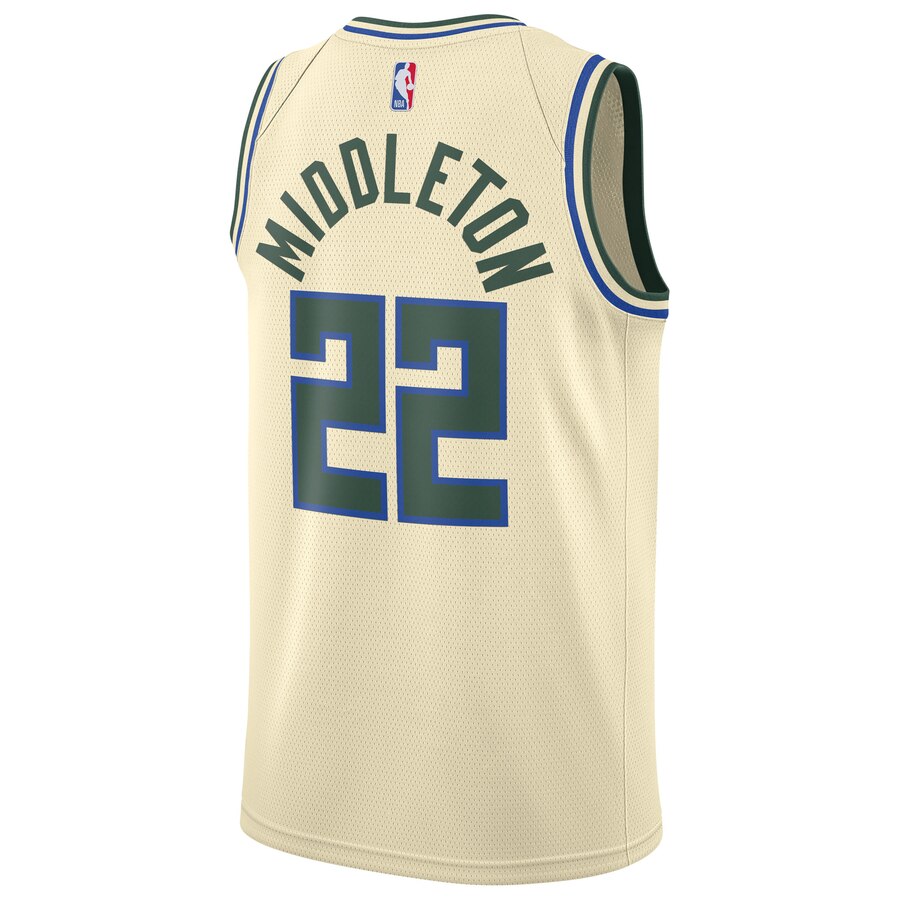 Khris Middleton Milwaukee Bucks Nike 2019/20 Finished Swingman Jersey Cream – City Edition