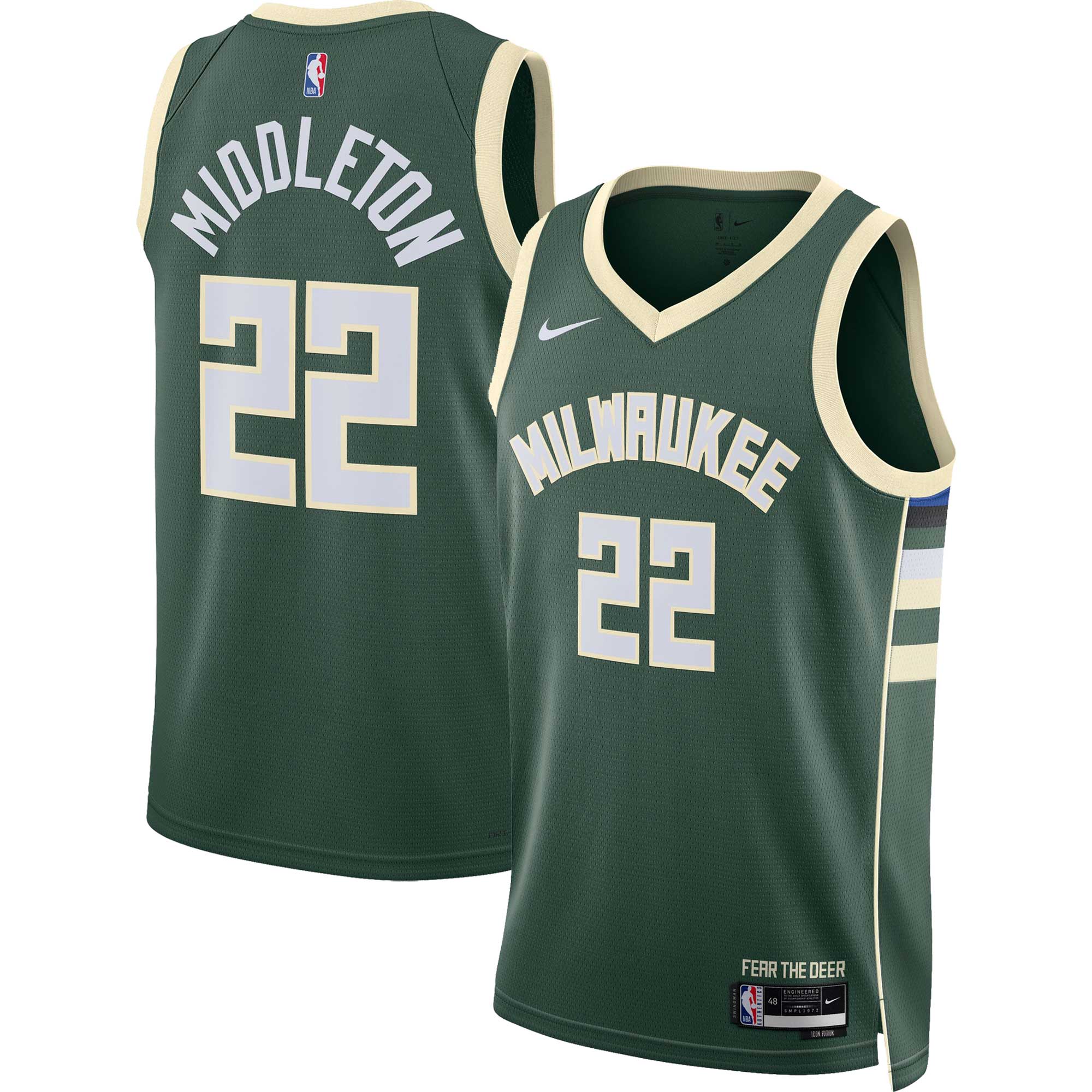 Outstanding Nike Khris Middleton #22 Bucks Swingman Jersey - Icon Edition