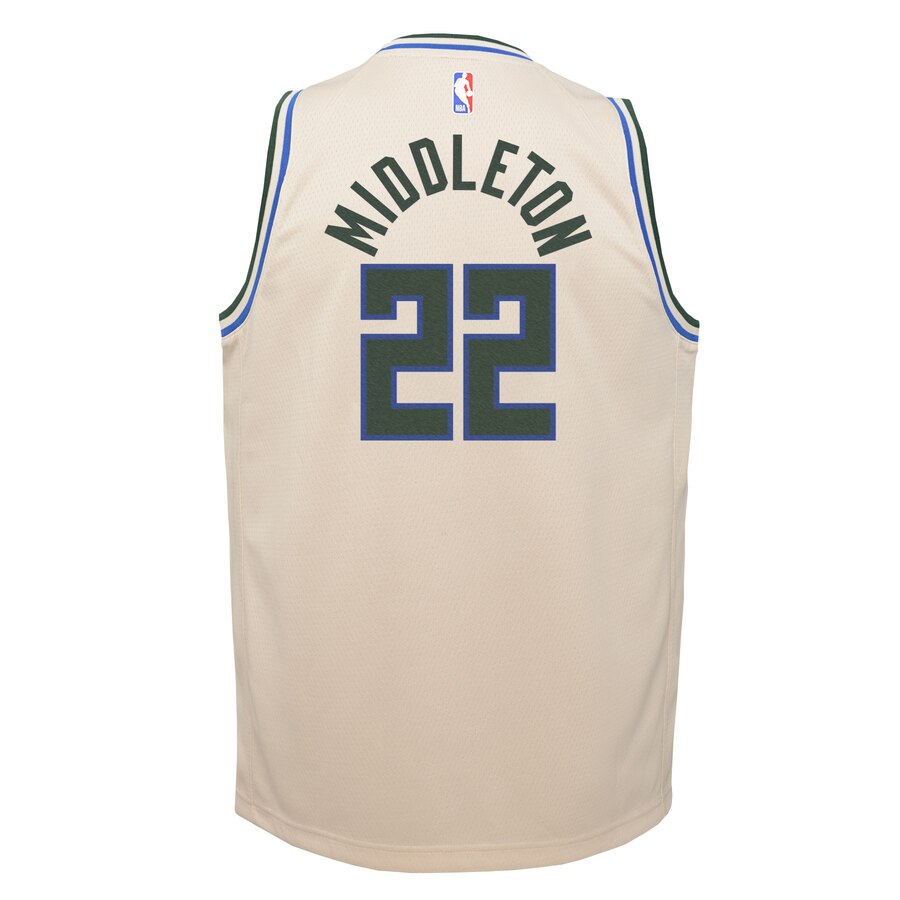 Khris Middleton Milwaukee Bucks Nike Youth Swingman Jersey Cream – City Edition
