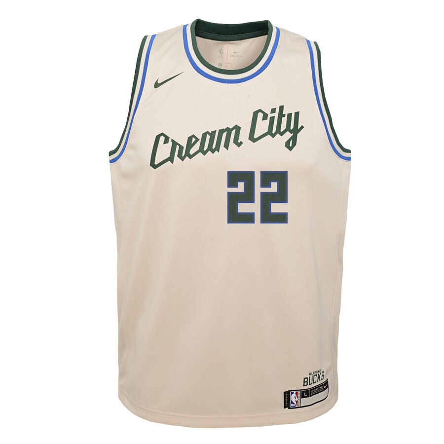 Khris Middleton Milwaukee Bucks Nike Youth Swingman Jersey Cream – City Edition