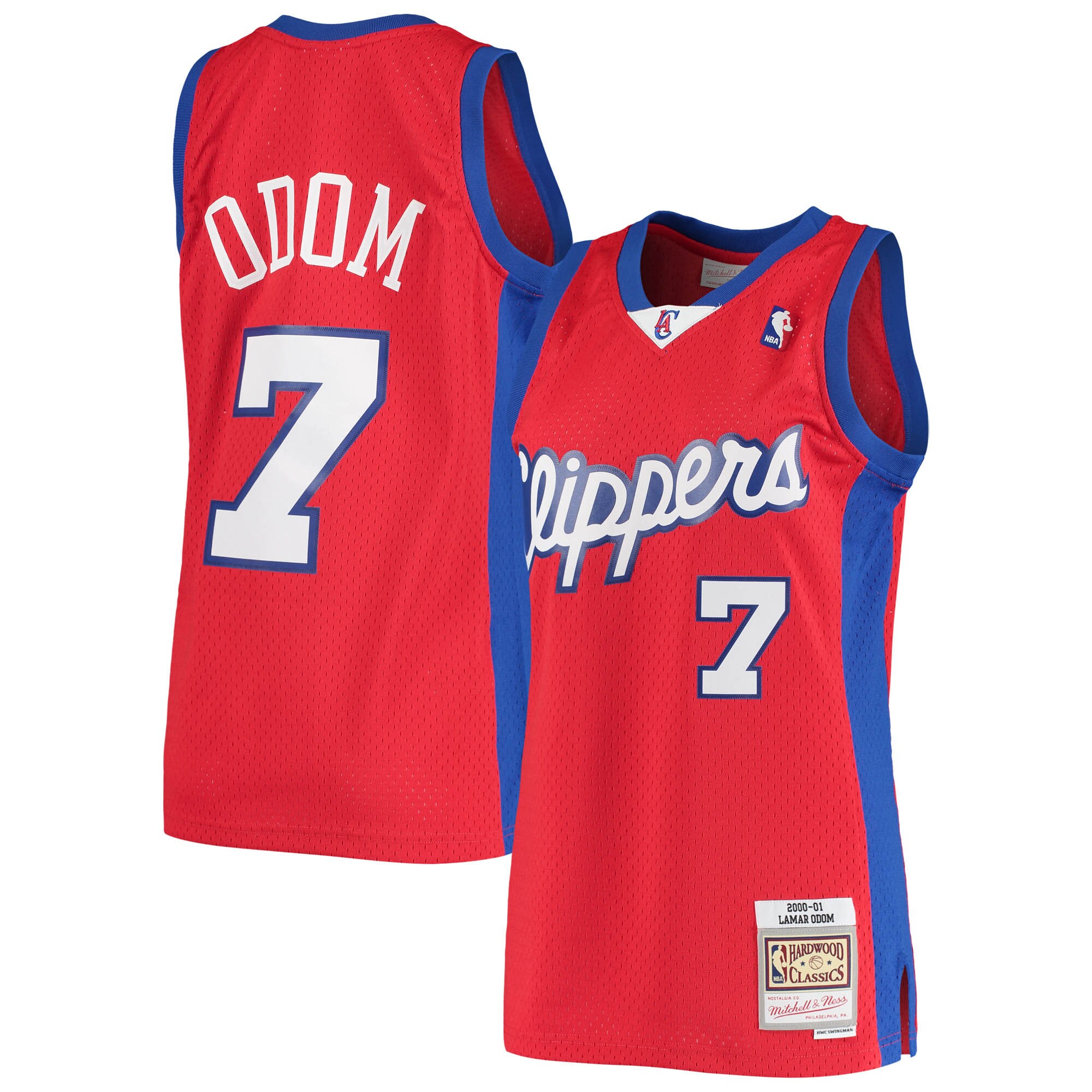Lamar Odom Clippers Swingman Red: Premium 2000/01 Mitchell & Ness Jersey