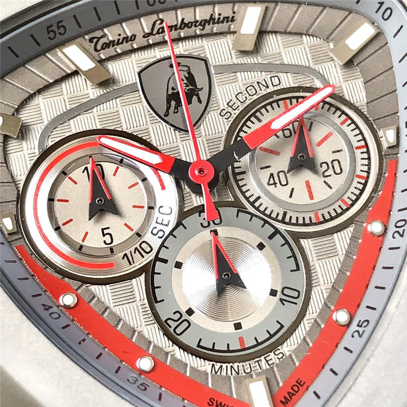Lamborghini Grey Chronograph - Unique Shield Design Watch - Image 5