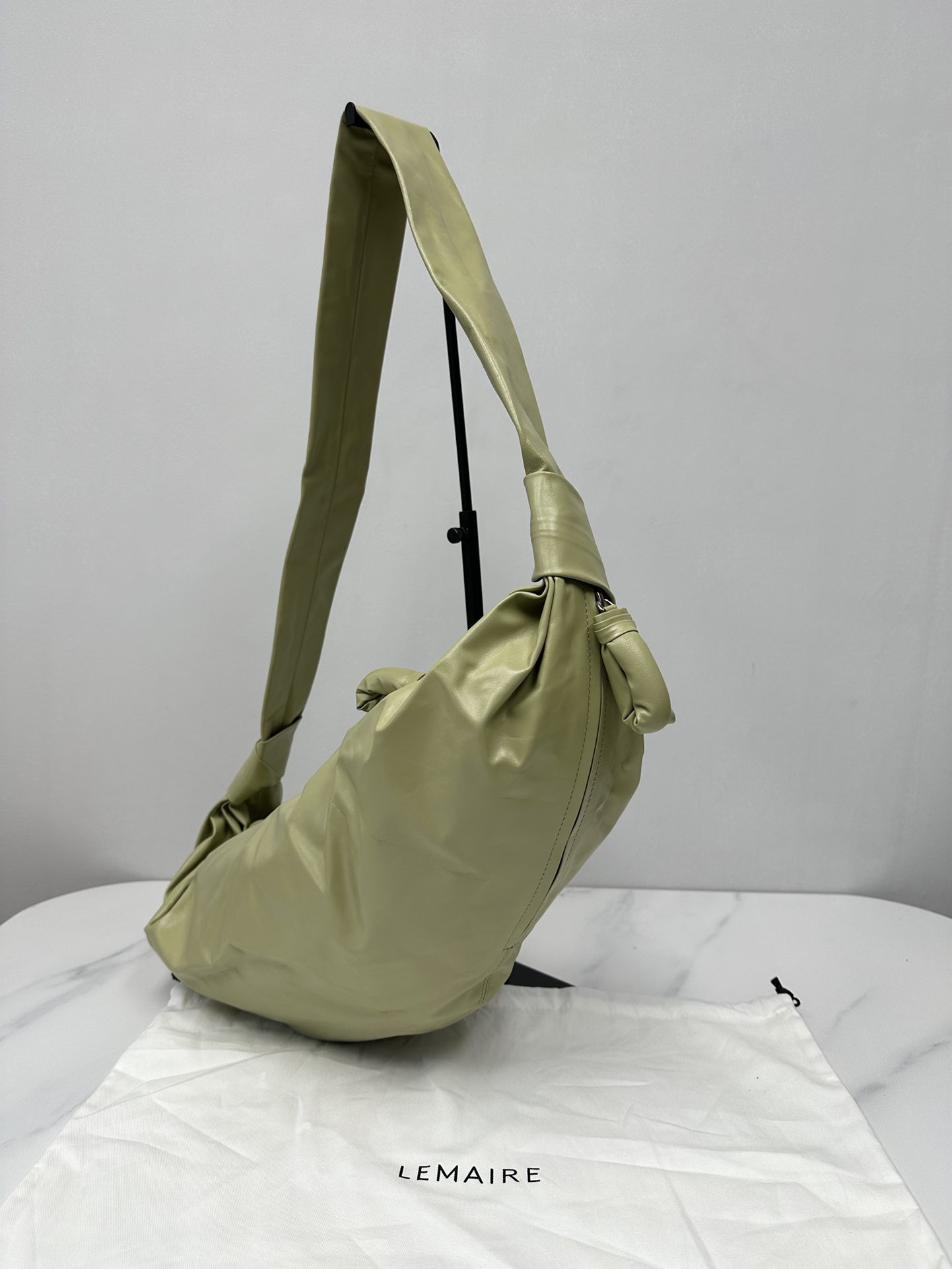 Large Soft Croissant Paper Leather Bag - LEMAIRE