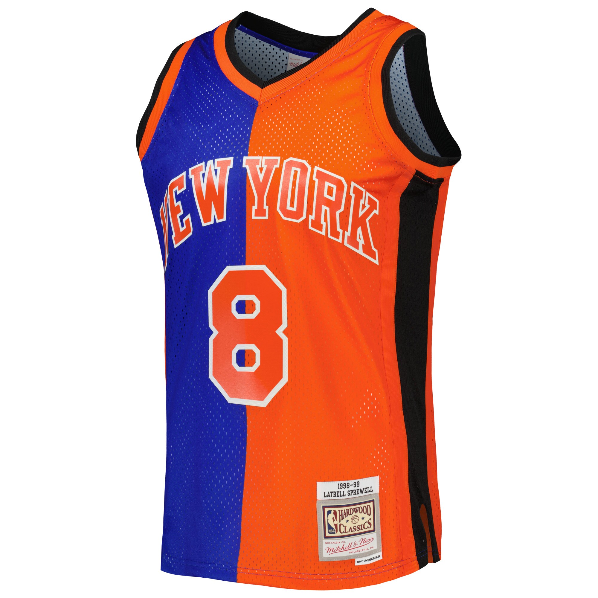 Latrell Sprewell Knicks Split Jersey - Exclusive Mitchell & Ness 1998/99 #8