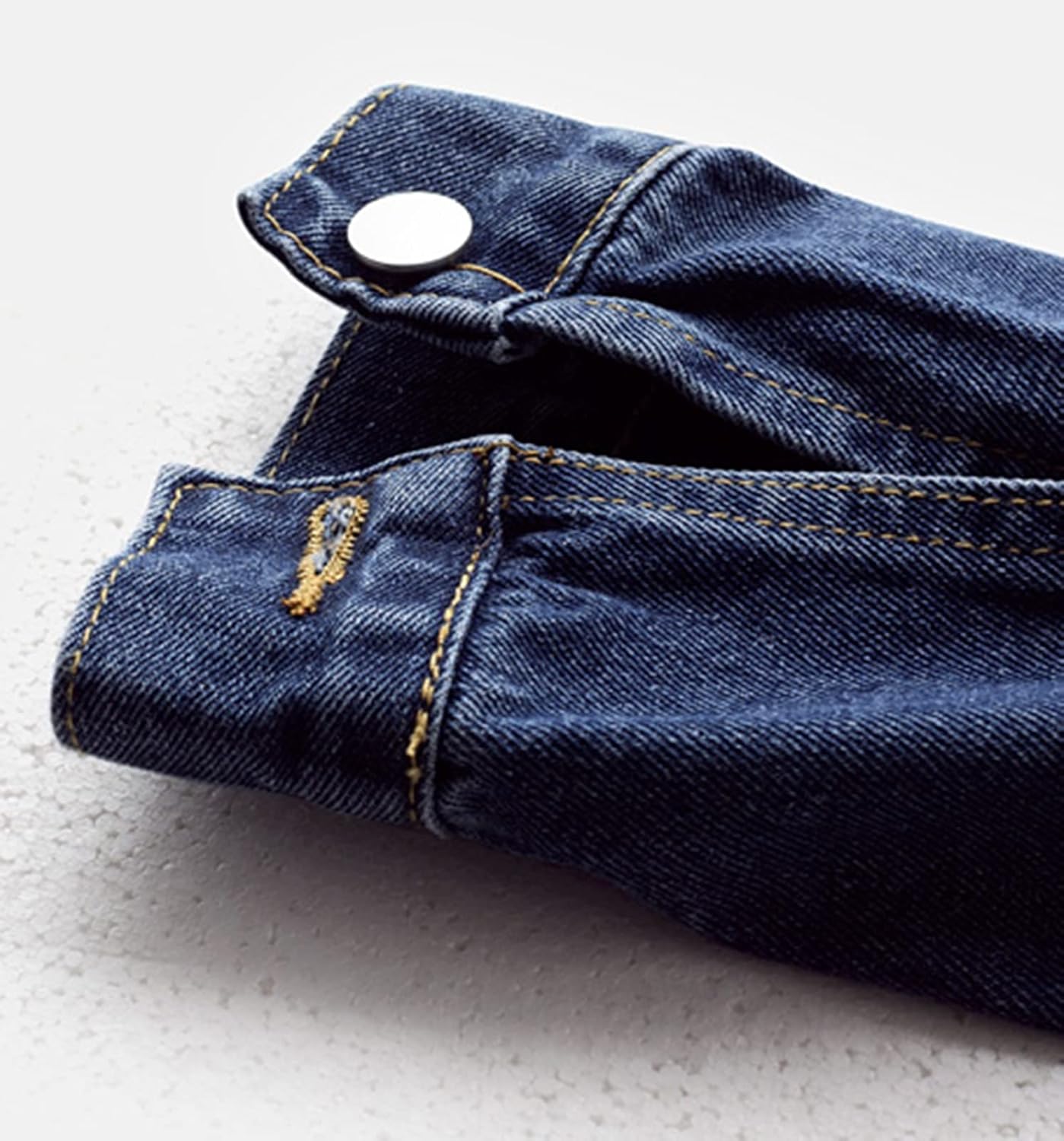 LifeShe Women’s Basic Long Sleeve Button Down Distressed Denim Jackets Jean Jacket Coat