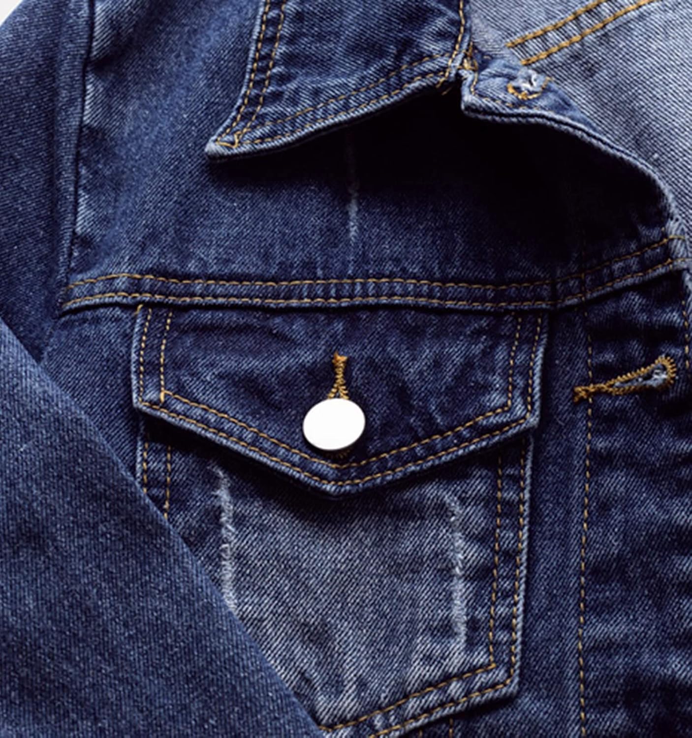 LifeShe Women’s Basic Long Sleeve Button Down Distressed Denim Jackets Jean Jacket Coat