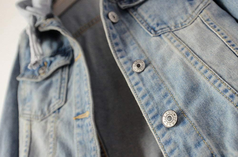 LifeShe Women’s Casual Detachable Hoodie Denim Jacket