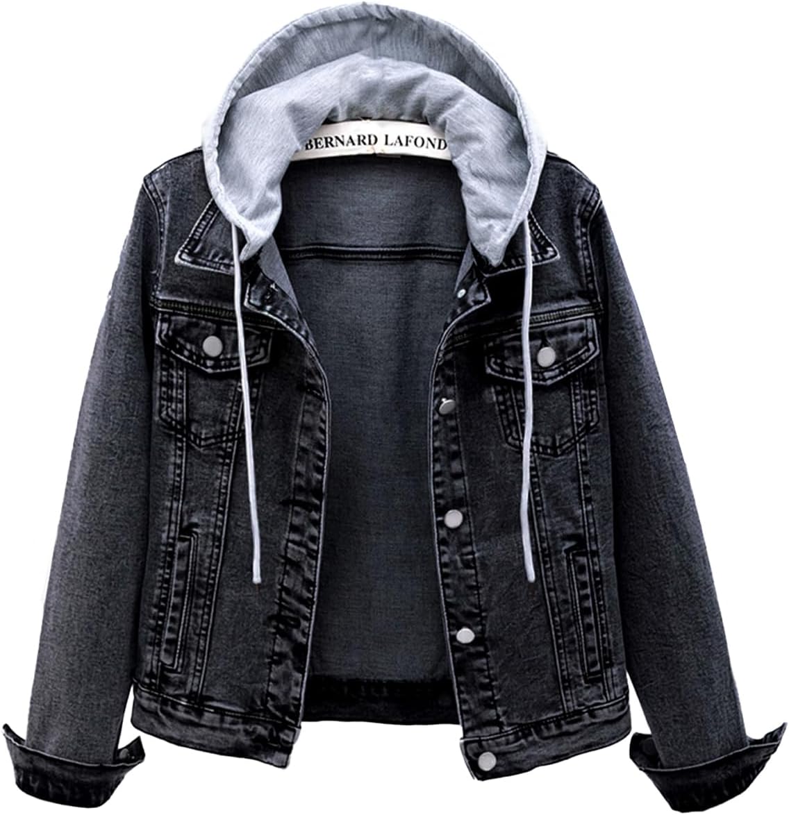 LifeShe Women’s Casual Detachable Hoodie Denim Jacket