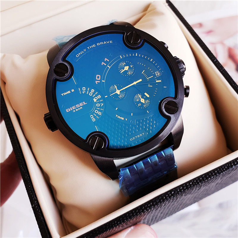 Diesel Blue Chronograph Watch - Diesel Only The Brave Blue Dial - Image 6