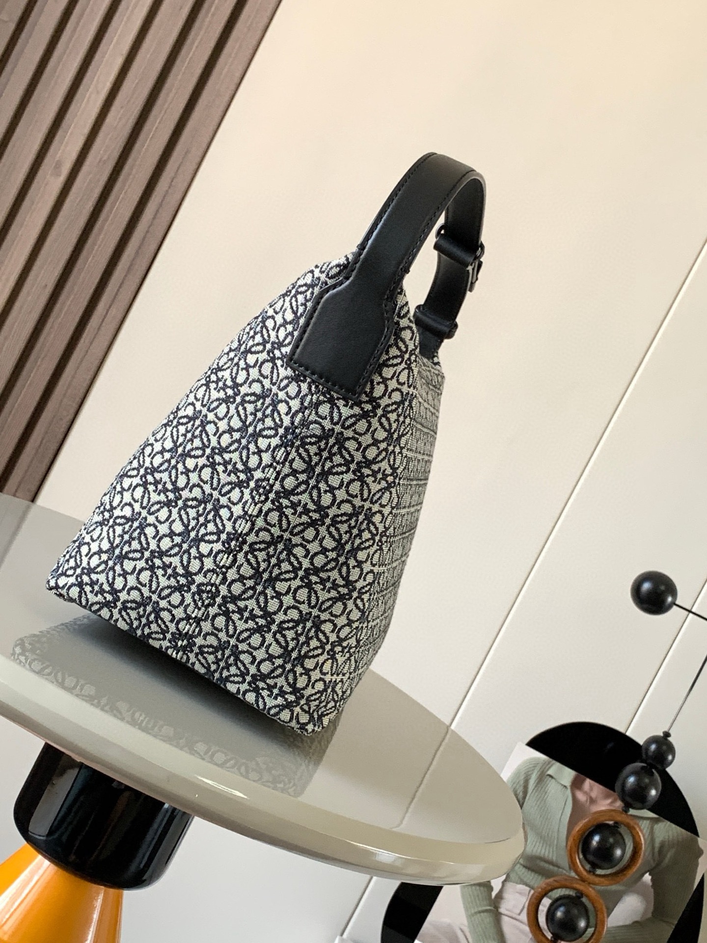 Loewe Cubi Anagram Small Bag in Navy & Black