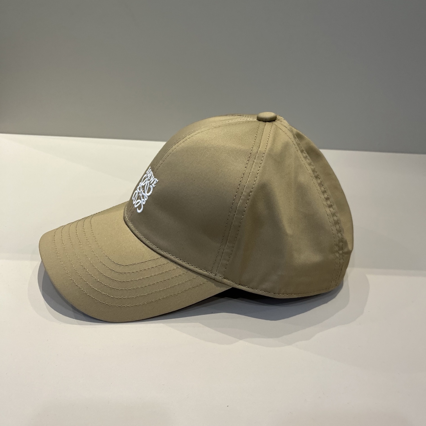 Loewe Khaki Cotton Cap - Embroidered Logo, Adjustable