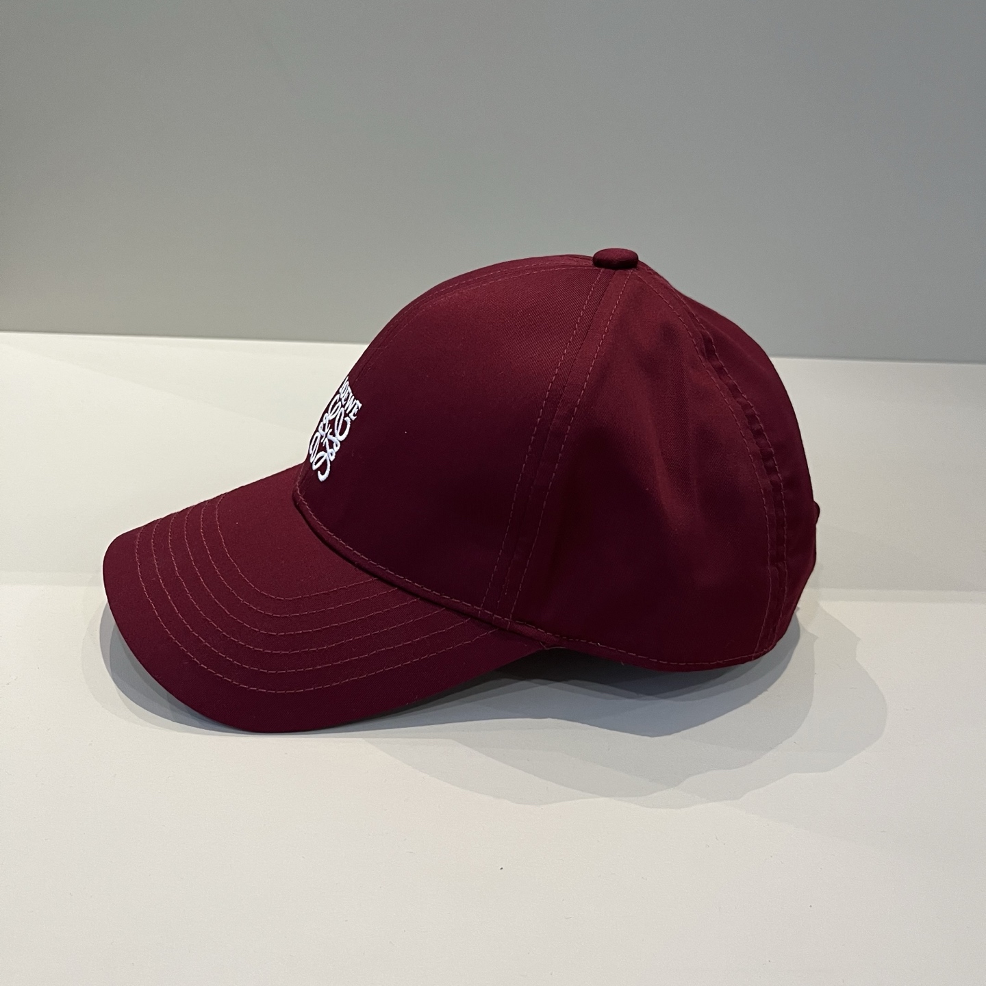 Loewe Burgundy Cotton Cap - Embroidered Logo