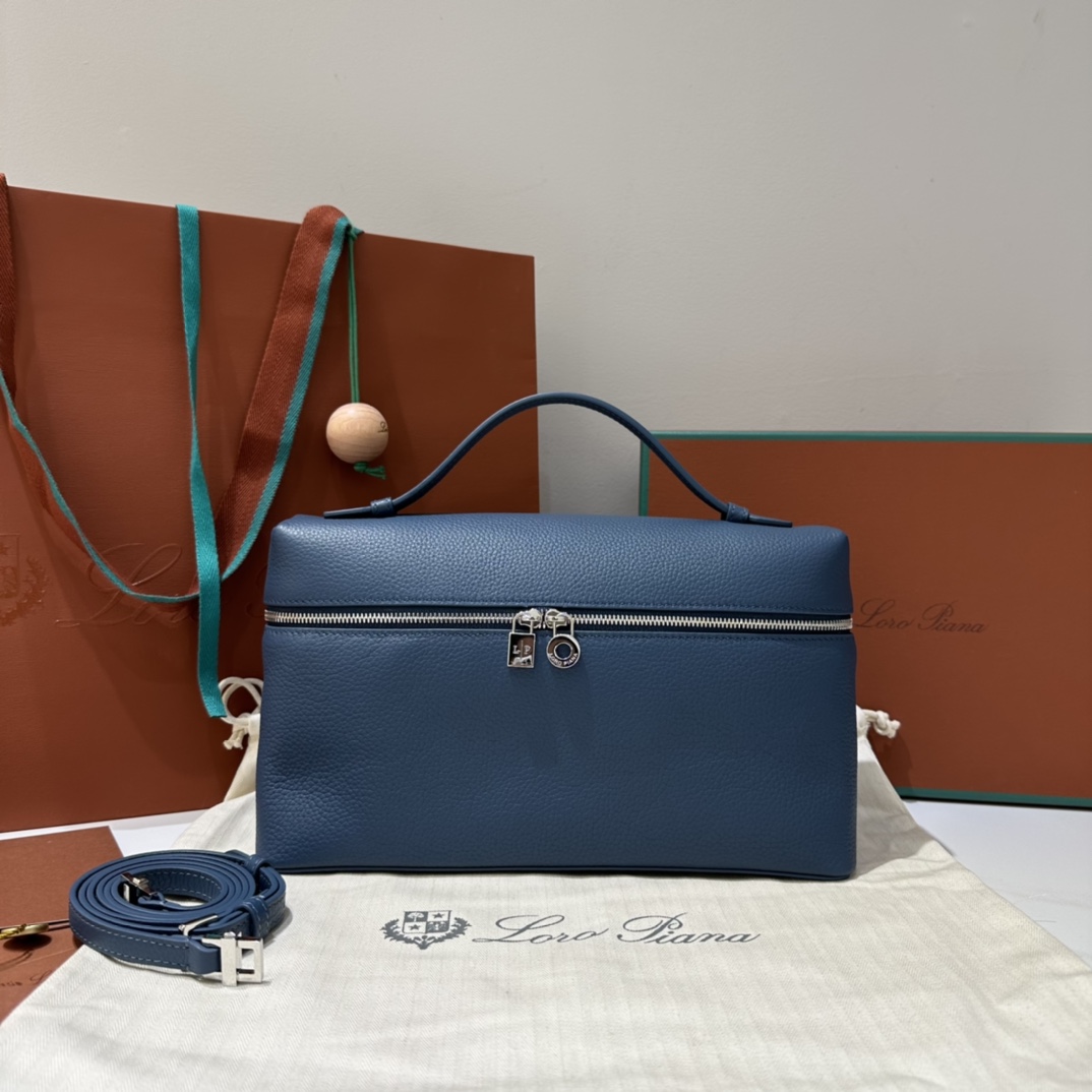 Loro Piana Clutch Bag Tas Pouch Loro Piana 19 blue navy