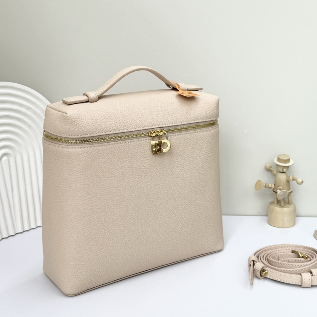 Loro Piana cream Extra Pocket L23.5 Backpack in Calfskin Leather for Women