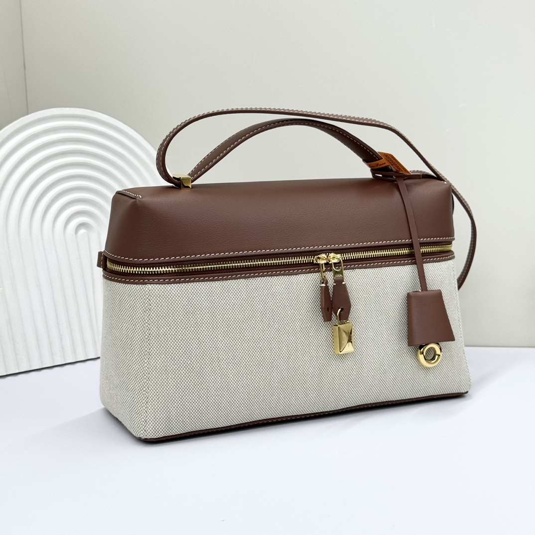 Loro Piana Extra Bag L27 Cotton, Linen Natural/Caramel Sugar/Sun Gold | Loro Piana US