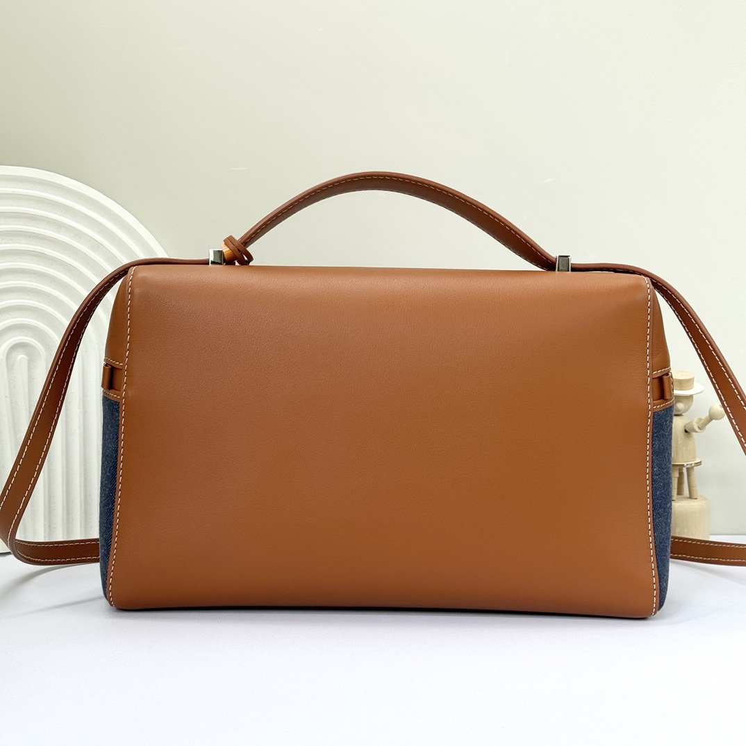 Loro Piana Extra Bag L27 Cotton SURGE BLUE/ WHEAT BRAN/ANTQ SLVR