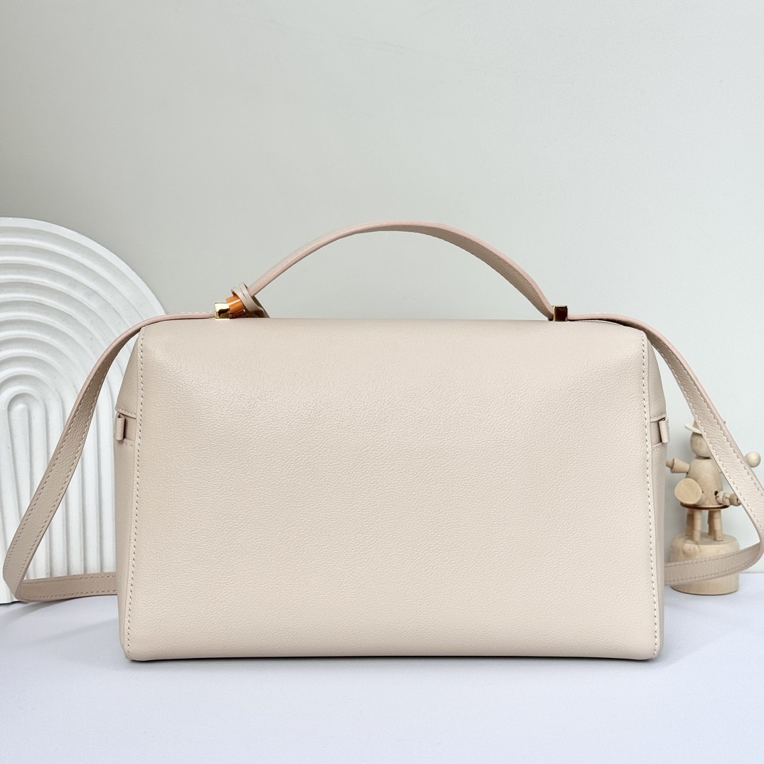 Loro Piana Extra Bag L27 In Warm Tan Calfskin With Gold