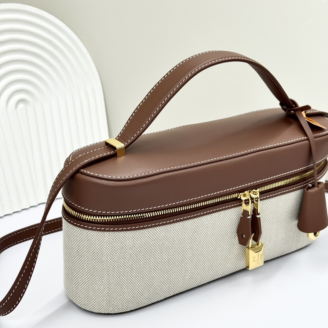 Loro Piana Extra Camera Case Cotton, Linen Natural/Caramel Sugar |