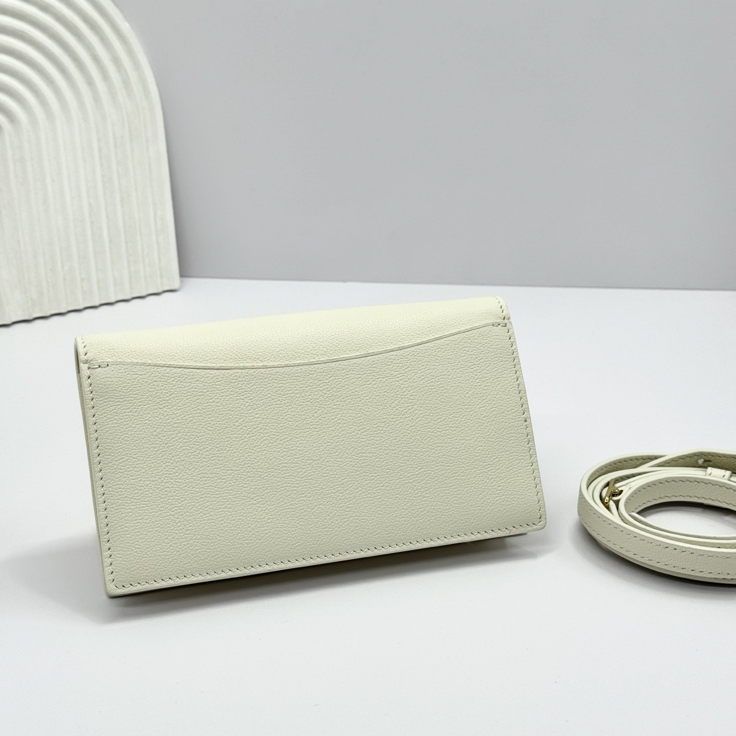 Loro Piana Extra Pochette Calfskin Whisper White/Sun Gold | Loro Piana