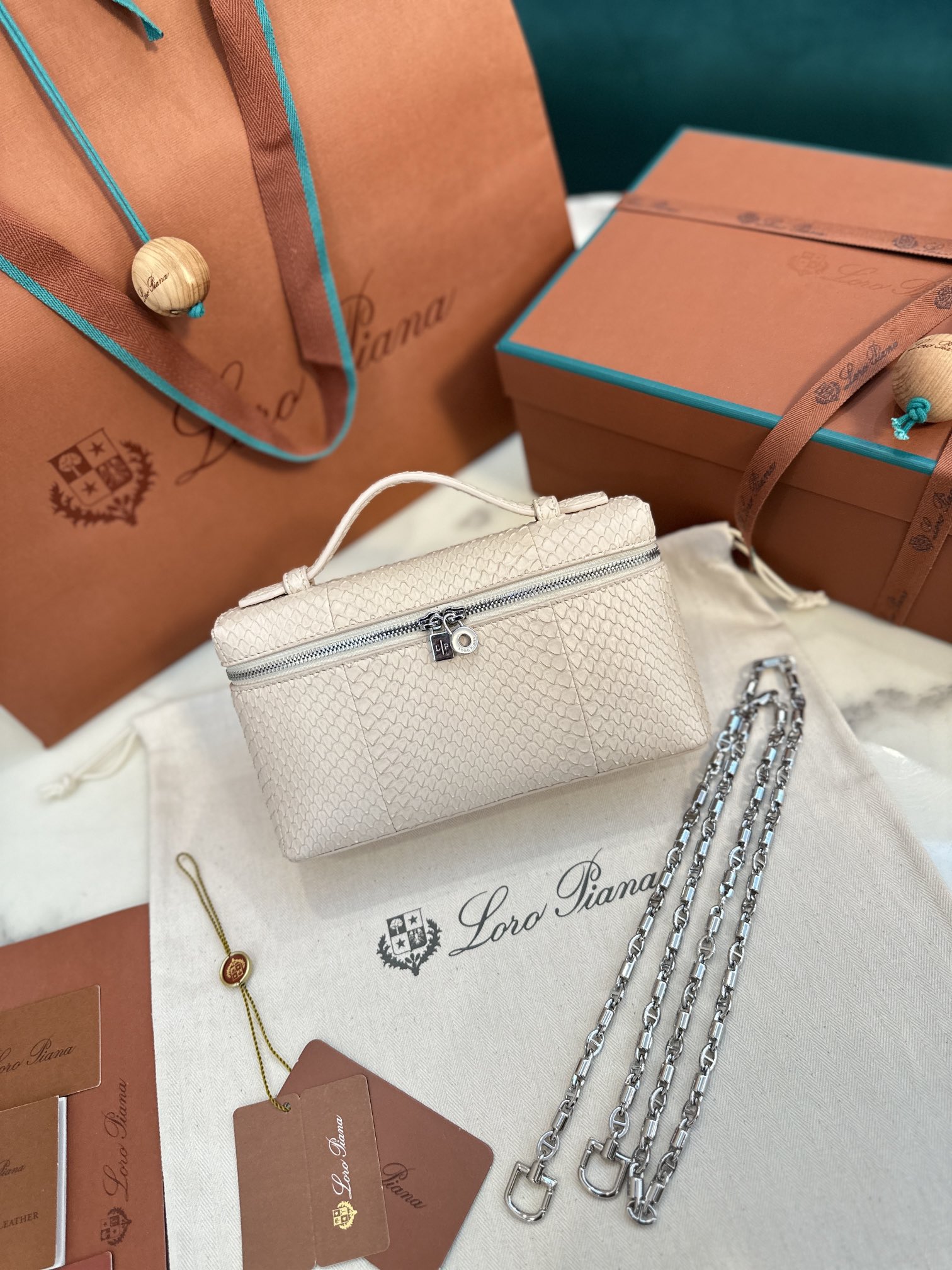 Loro Piana Extra Pocket 19 Snakeskin-print Crossbody ...