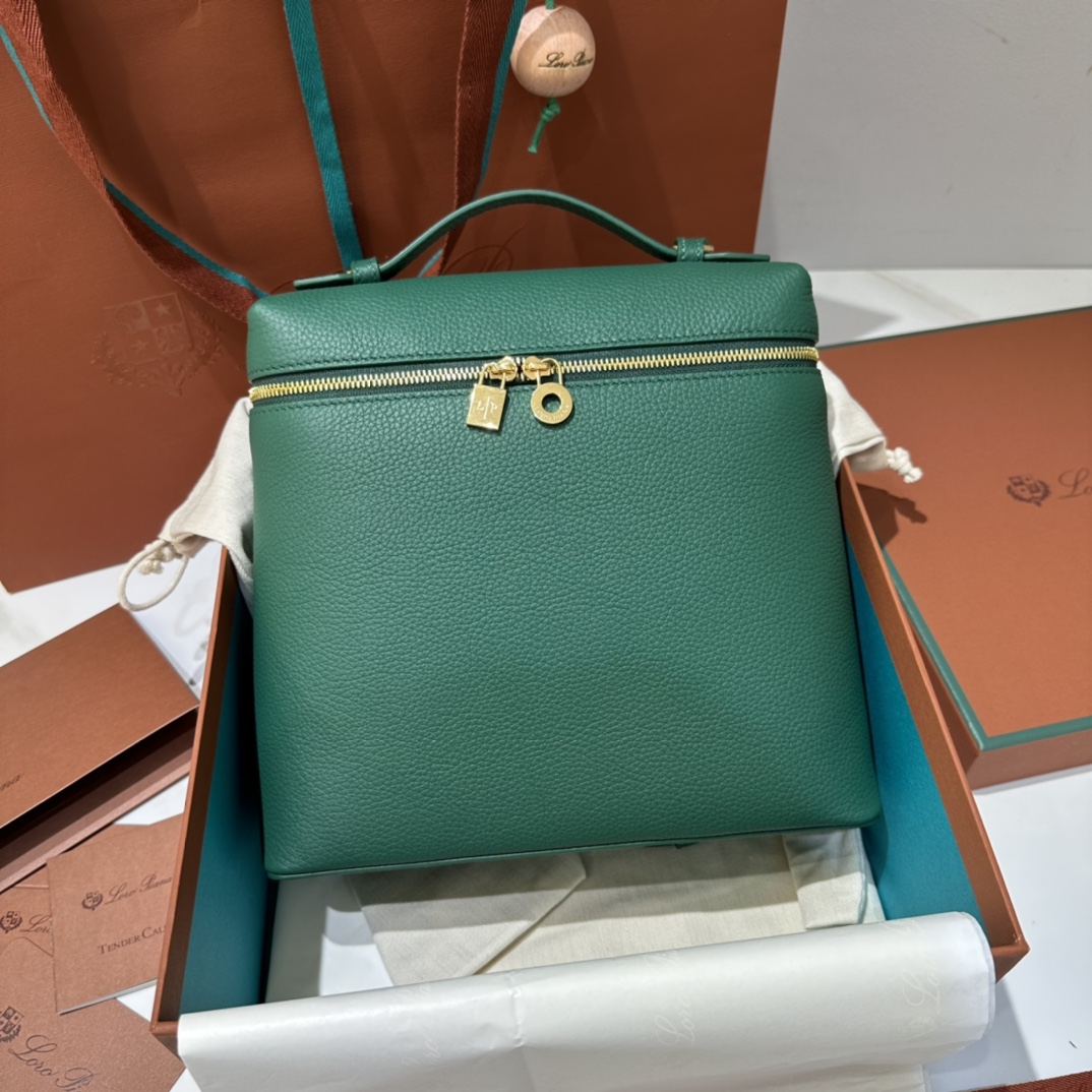 Loro Piana Extra Pocket backpack L23.5 Grained Calfskin Forest Leaves