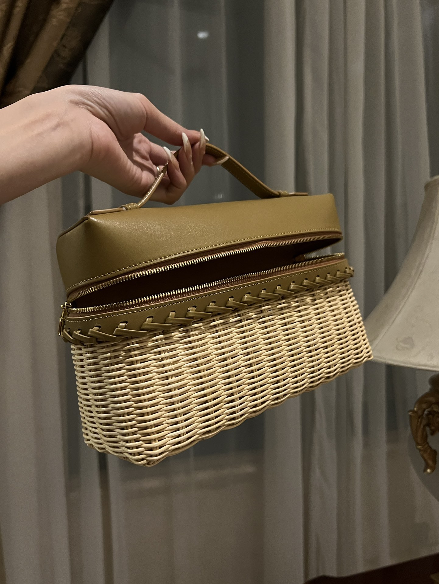 Loro Piana Extra Pocket L27 green Crossbody Bag in Wick