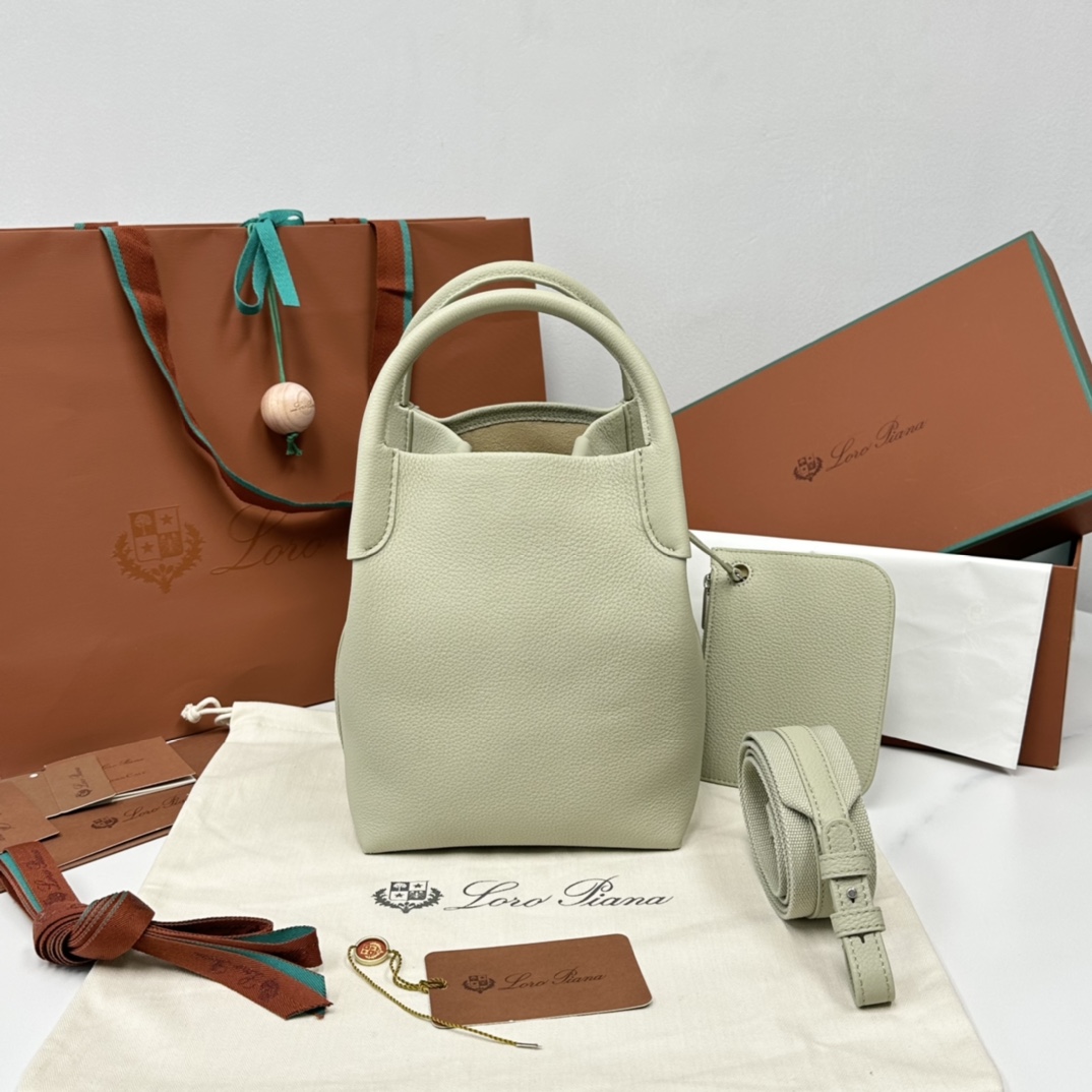Loro Piana Green Micro Bale Bag in Calfskin Leather ...
