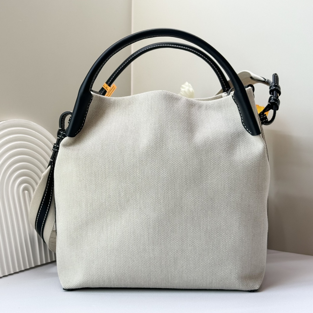 Loro Piana Large Bale bag Cotton, Linen Natural/black | Loro Piana