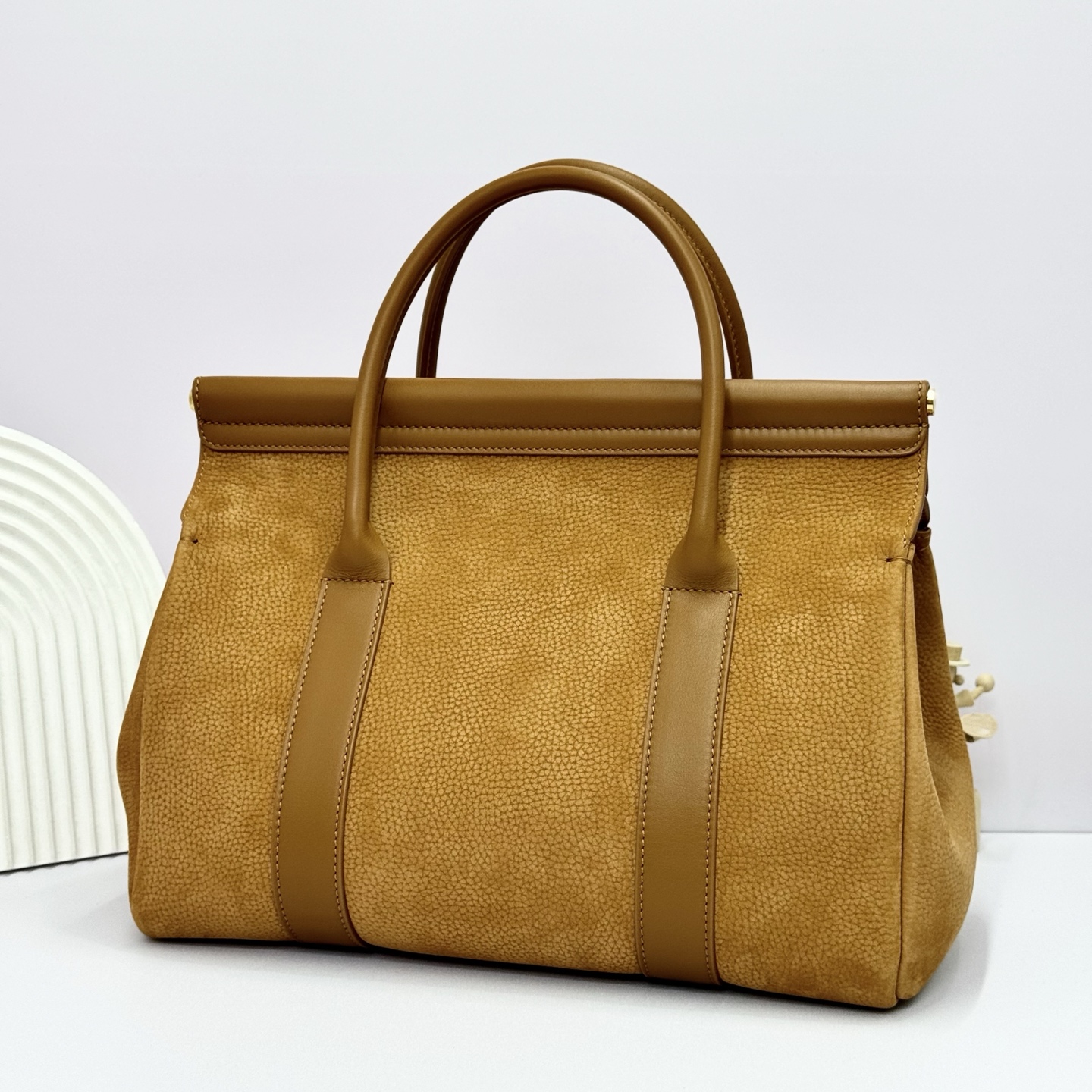 Loro Piana Loom bag L25 Calfskin Bon Ton Brown/Sun Gold | Loro Piana