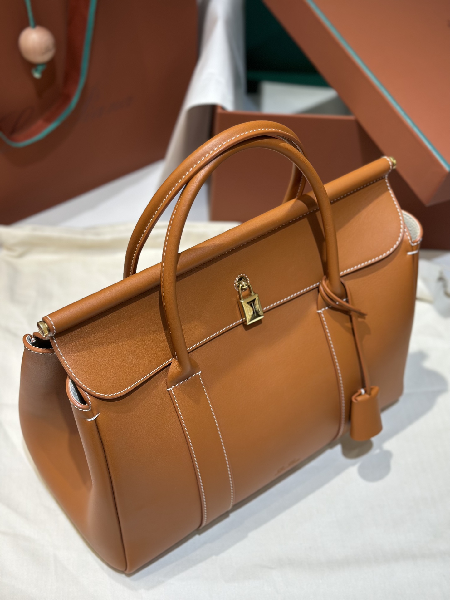 Loro Piana Loom bag L32 Smooth Calfskin Brown Loro Piana CY