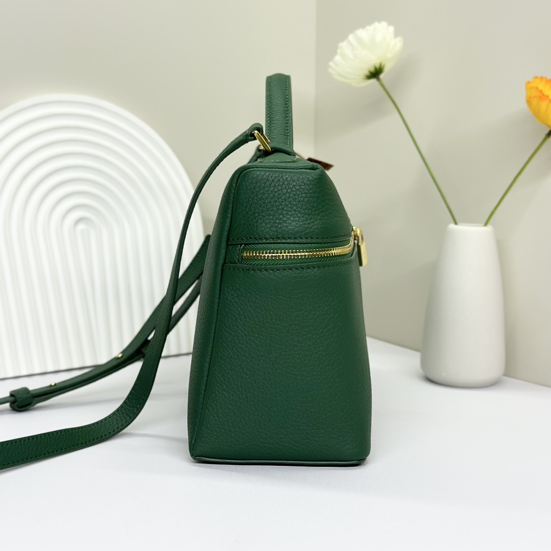 Loro Piana  neo pouch leather crossbody bag - green