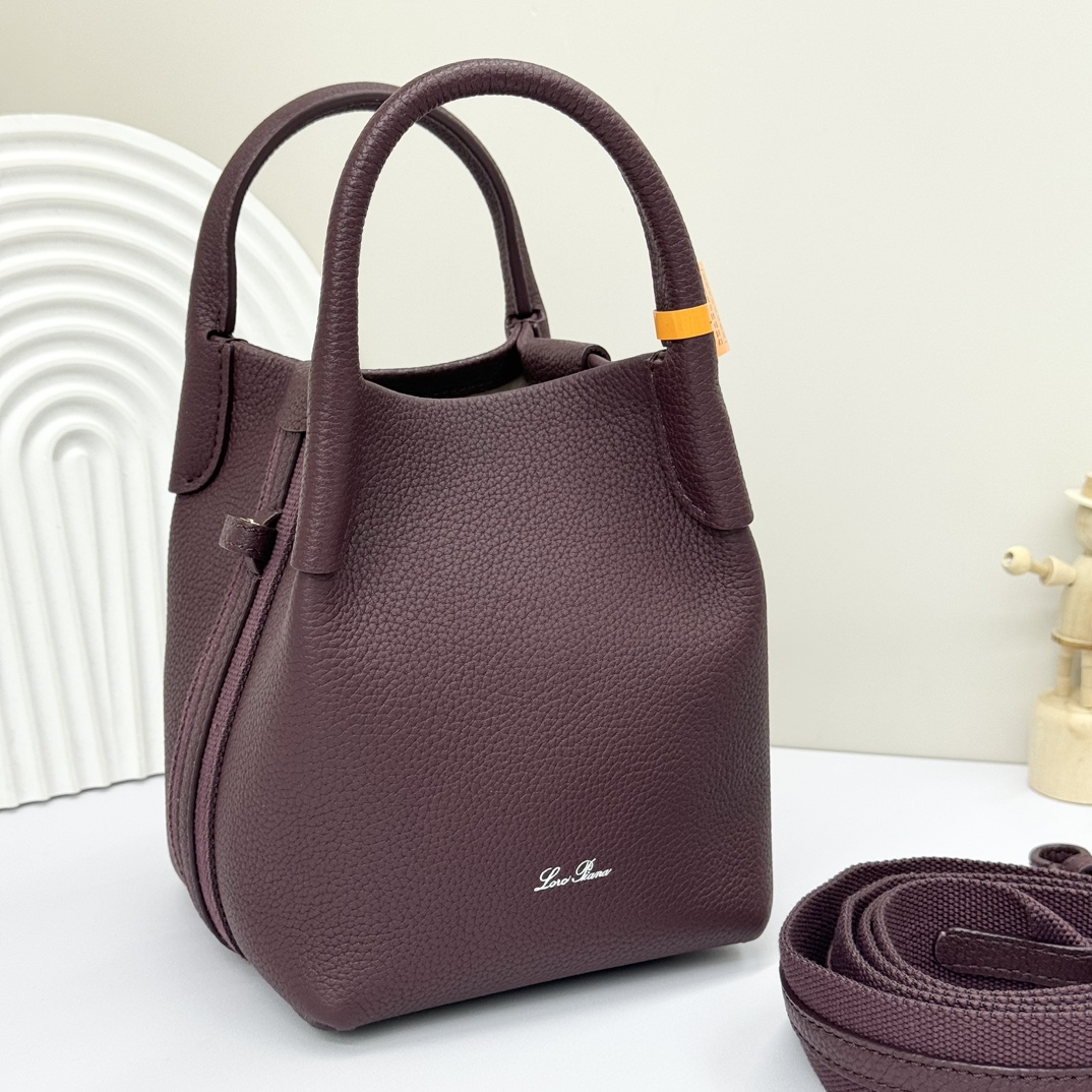 Loro Piana Small Bale Leather Tote Bag | Brown