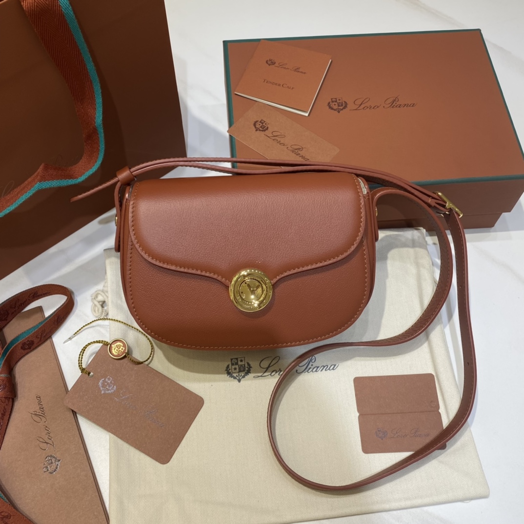 Loro Piana Small Ghiera bag Smooth Calfskin Koi Fish brown red