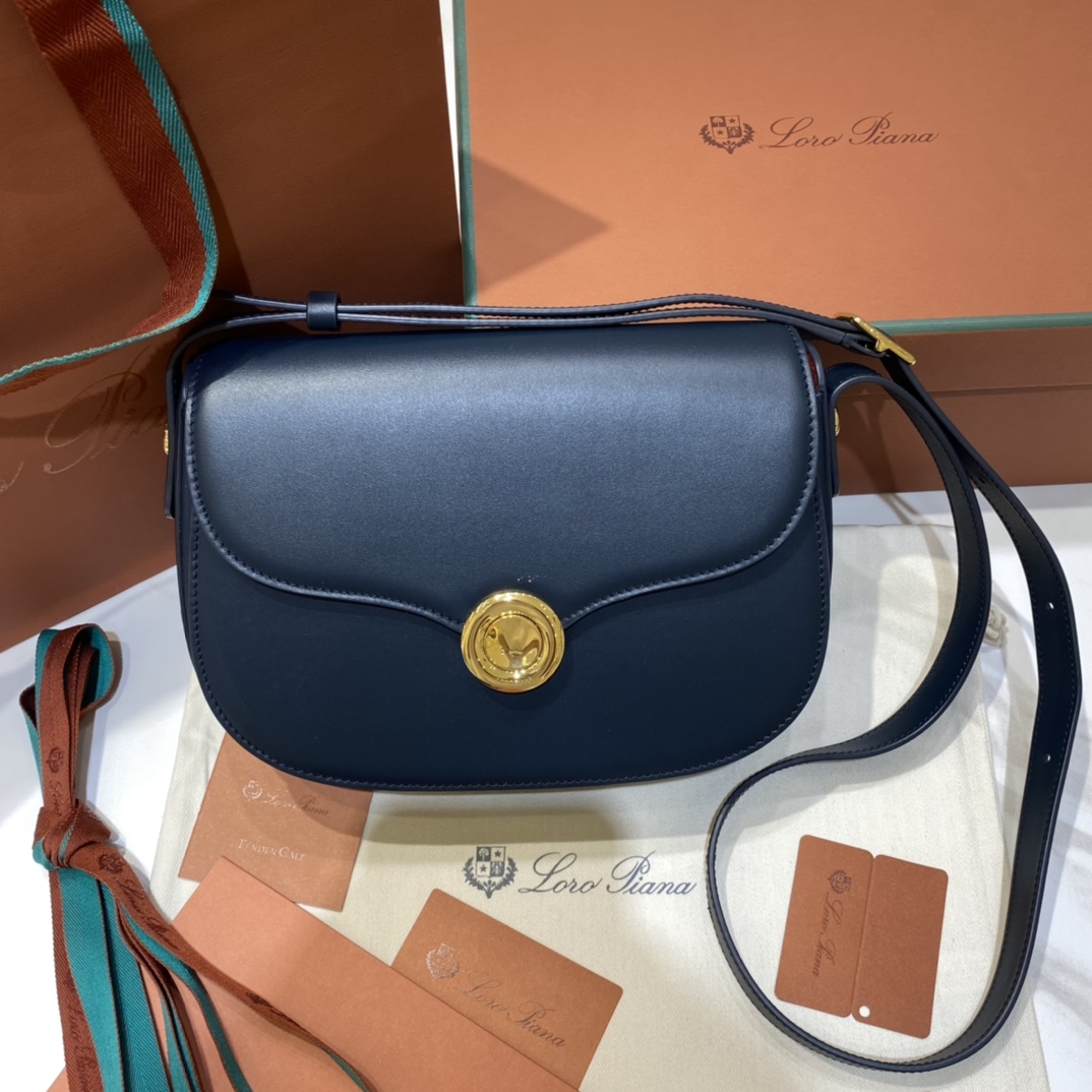 Loro Piana Small Ghiera bag Smooth Calfskin Koi Fish/Blue Navy