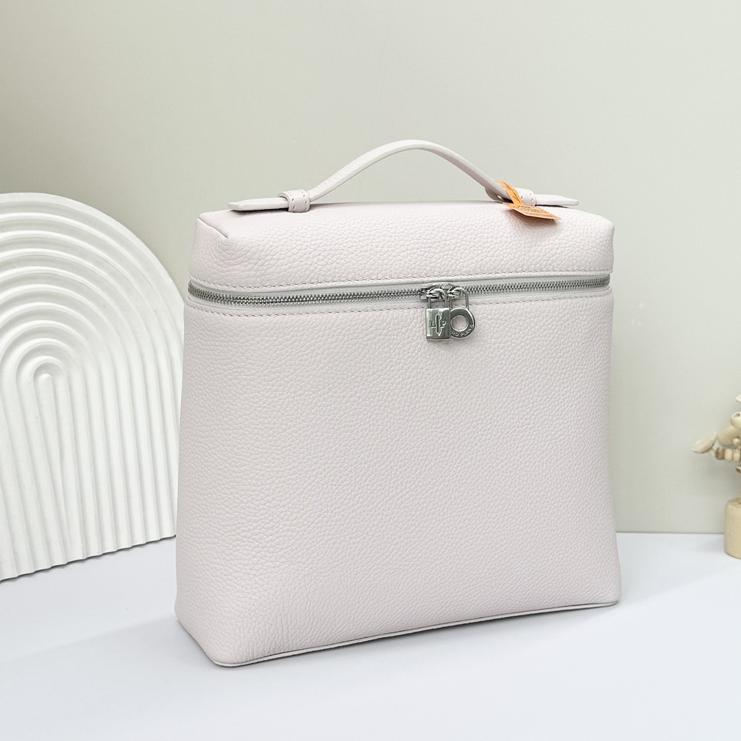 Loro Piana white Extra Pocket L23.5 Backpack in Calfskin Leather for Women