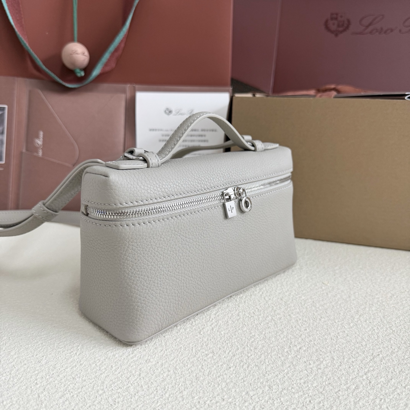 Loro Piana White Pocket 19 Clutch Mini Hand Bag with