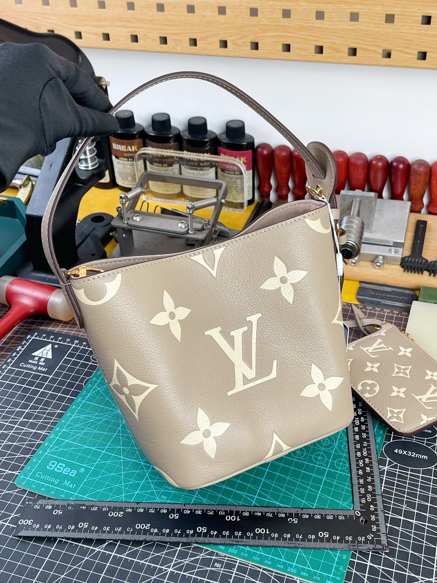 Louis Vuitton All In BB Bi-Color Monogram Empreinte Leather Tote Shoulder Bag