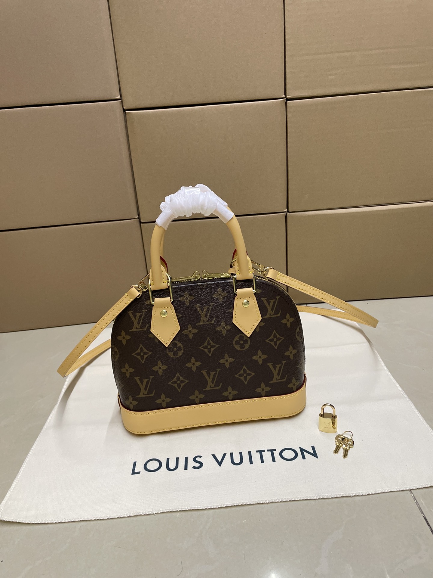Louis Vuitton ALMA Shoulder Bag Coated Canvas Monogram